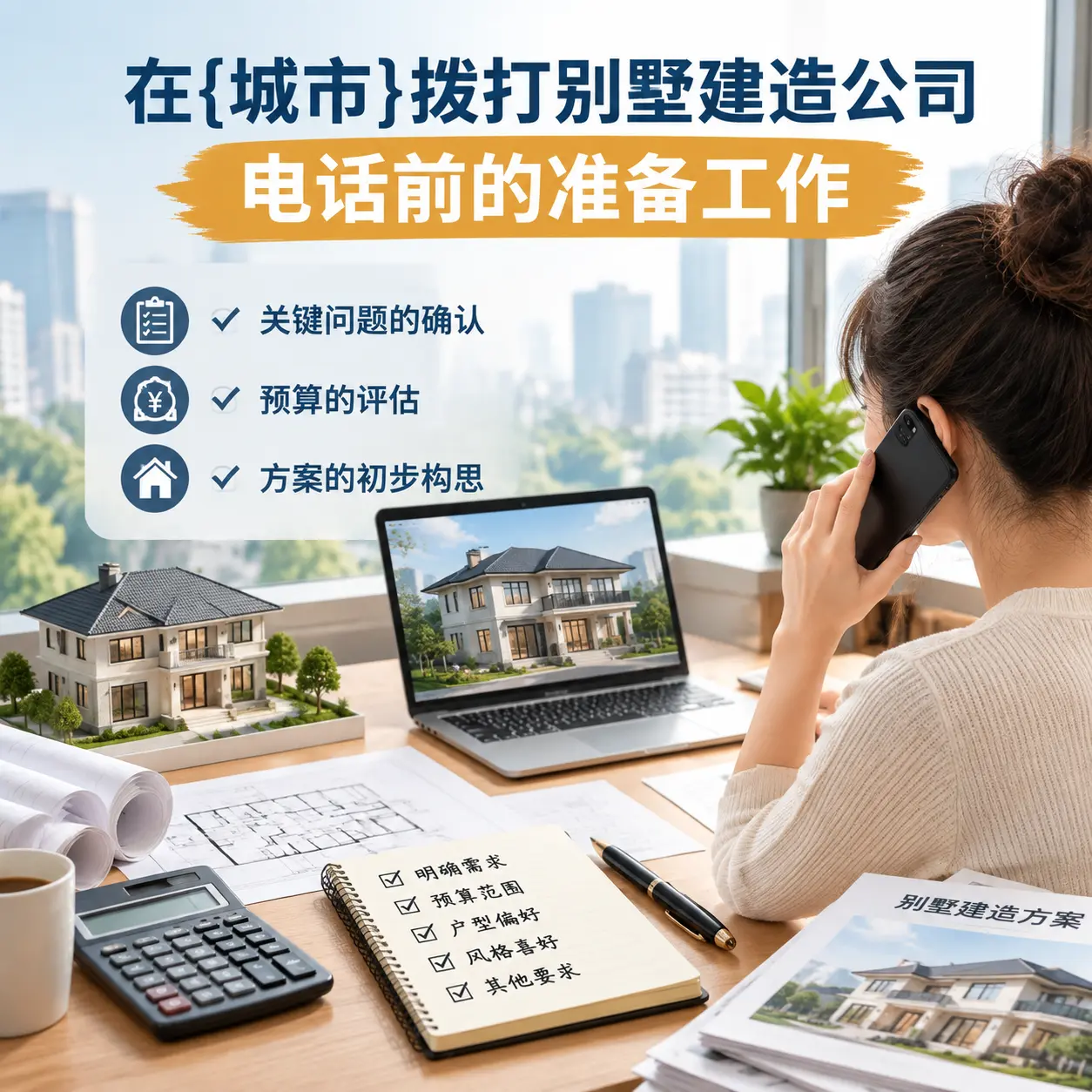 在纳雍拨打别墅建造公司电话前的准备工作